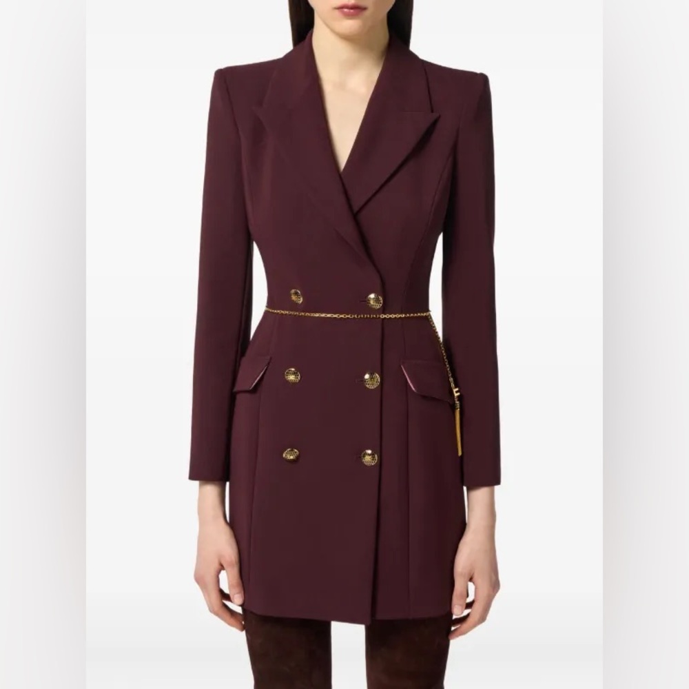 Elisabetta Franchi
chain-embellished double-breasted mini dress - Picture 5 of 5